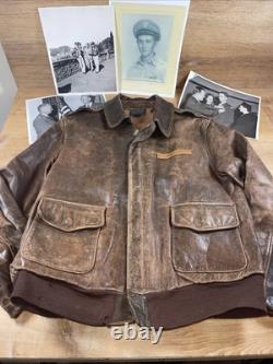 Vintage WW2 1940s Army Air Force A-2 Leather Jacket Bomber Chest Sz 40