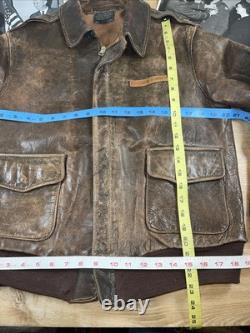 Vintage WW2 1940s Army Air Force A-2 Leather Jacket Bomber Chest Sz 40