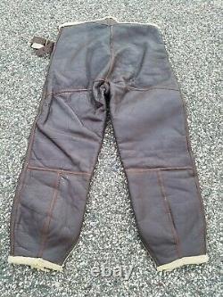 Vintage WW2 1940s US Army Air Forces B1 Shearling Flight Pants Trousers Mens L