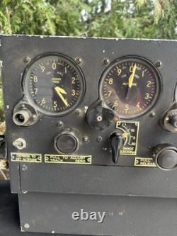 Vintage WW2 1945 US Military Naval Army Air Corp Bomber Instrument Panel Cluster