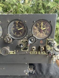 Vintage WW2 1945 US Military Naval Army Air Corp Bomber Instrument Panel Cluster