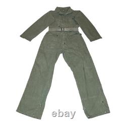 Vintage WWII 1940s Flight Suit Belted Gabardine Army Air Force Pilot Size 38L