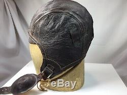 Vintage WWII ARMY AIR FORCE FLIGHT HELMET WITH PILOT'S PICTURE