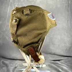 Vintage WWII ARMY AIR FORCE Type A-9 Flight Helmet Summer Size Large