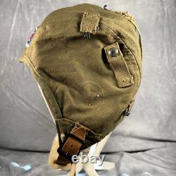 Vintage WWII ARMY AIR FORCE Type A-9 Flight Helmet Summer Size Large