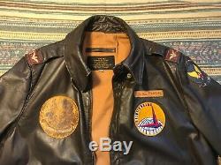 Vintage WWII A-2 US Bomber Jacket Army Air Force LG/XL OFFICER Flight Pilot