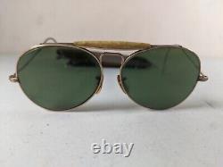 Vintage WWII Era Army Air Forces 12K Gold Filled Aviator Sunglasses Glass Lenses