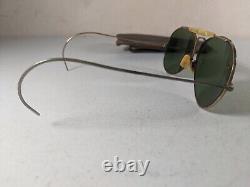 Vintage WWII Era Army Air Forces 12K Gold Filled Aviator Sunglasses Glass Lenses