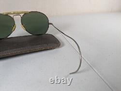 Vintage WWII Era Army Air Forces 12K Gold Filled Aviator Sunglasses Glass Lenses