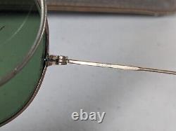 Vintage WWII Era Army Air Forces 12K Gold Filled Aviator Sunglasses Glass Lenses