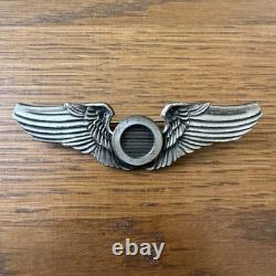 Vintage WWII Era United States Army Air Force 3 1/8 STERLING Observer Wings Pin