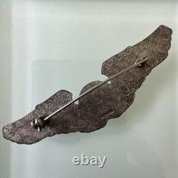Vintage WWII Era United States Army Air Force 3 1/8 STERLING Observer Wings Pin