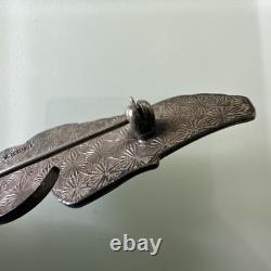 Vintage WWII Era United States Army Air Force 3 1/8 STERLING Observer Wings Pin