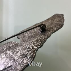 Vintage WWII Era United States Army Air Force 3 1/8 STERLING Observer Wings Pin