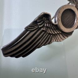 Vintage WWII Era United States Army Air Force 3 1/8 STERLING Observer Wings Pin