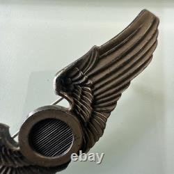 Vintage WWII Era United States Army Air Force 3 1/8 STERLING Observer Wings Pin