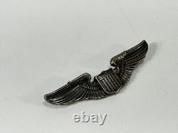 Vintage WWII Military Army Air Corps Sterling Silver Pilot Aviator Wings Pin