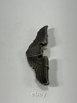 Vintage WWII Military Army Air Corps Sterling Silver Pilot Aviator Wings Pin