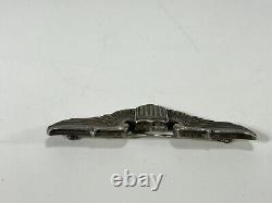 Vintage WWII Military Army Air Corps Sterling Silver Pilot Aviator Wings Pin