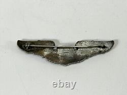 Vintage WWII Military Army Air Corps Sterling Silver Pilot Aviator Wings Pin
