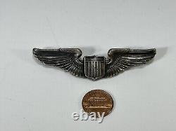 Vintage WWII Military Army Air Corps Sterling Silver Pilot Aviator Wings Pin