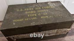 Vintage WWII Military US Army Air Forces Bomb Hoist Box Type C-3A Good Condition