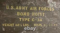 Vintage WWII Military US Army Air Forces Bomb Hoist Box Type C-3A Good Condition