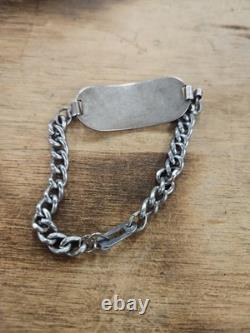 Vintage WWII Sterling US Military Army Air Force Name Tag Bracelet