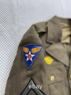 Vintage WWII USAF Tunic Jacket & Pants Uniform WW2 Army 12th Air Force 34 L