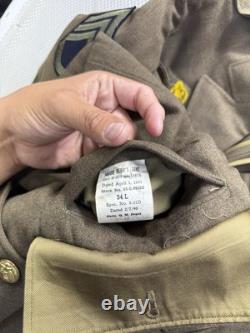 Vintage WWII USAF Tunic Jacket & Pants Uniform WW2 Army 12th Air Force 34 L