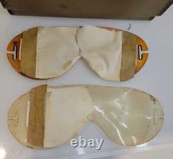 Vintage WWII US ARMY AIR FORCES TYPE B-8 FLYING GOGGLES BOX, flight cap & hat