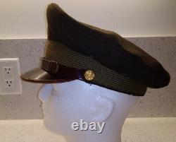 Vintage WWII US Army AAF Air Corps Officers Crusher Style Cap Hat