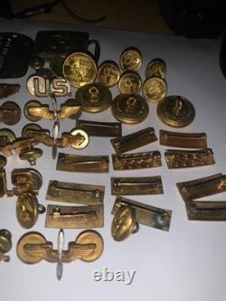 Vintage WWII US Army Air Corps Cadet Visor Cap Badges