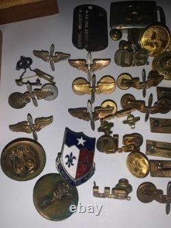 Vintage WWII US Army Air Corps Cadet Visor Cap Badges