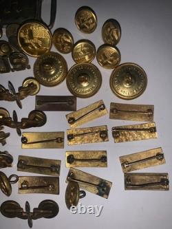 Vintage WWII US Army Air Corps Cadet Visor Cap Badges