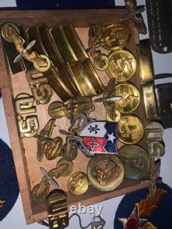 Vintage WWII US Army Air Corps Cadet Visor Cap Badges