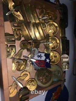 Vintage WWII US Army Air Corps Cadet Visor Cap Badges