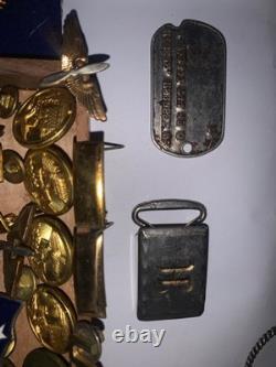 Vintage WWII US Army Air Corps Cadet Visor Cap Badges