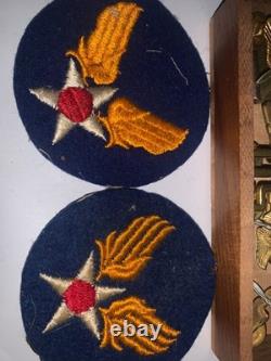 Vintage WWII US Army Air Corps Cadet Visor Cap Badges