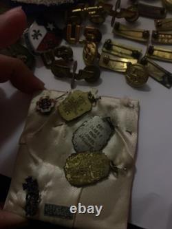 Vintage WWII US Army Air Corps Cadet Visor Cap Badges