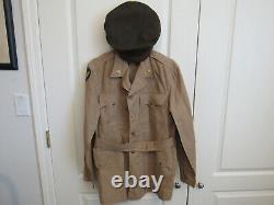 Vintage WWII US Army Air Corps Pilots Summer Coat & Crusher Hat