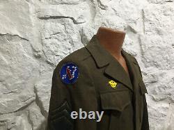 Vintage WWII US Army Air Force 33rd Infantry Sergant Ike Jacket SZ 36 Patches