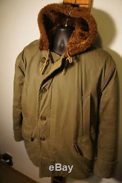 Vintage WWII US Army Air Force B-9 PARKA Vtg Cold Weather Jacket Military o52