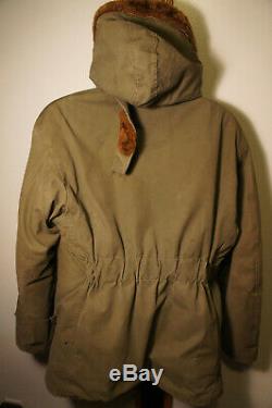 Vintage WWII US Army Air Force B-9 PARKA Vtg Cold Weather Jacket Military o52