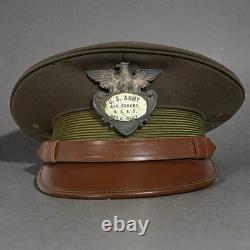 Vintage WWII US Army Air Force Crusher Visor Hat OCAD Oklahoma City Depot USAAF