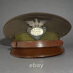 Vintage WWII US Army Air Force Crusher Visor Hat OCAD Oklahoma City Depot USAAF