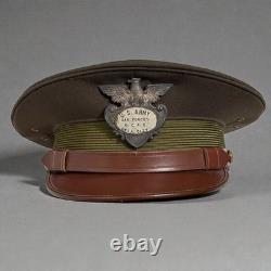Vintage WWII US Army Air Force Crusher Visor Hat OCAD Oklahoma City Depot USAAF