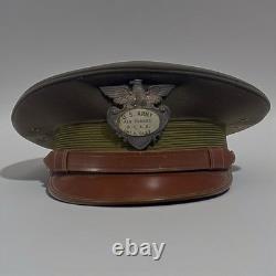 Vintage WWII US Army Air Force Crusher Visor Hat OCAD Oklahoma City Depot USAAF