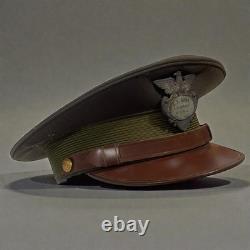 Vintage WWII US Army Air Force Crusher Visor Hat OCAD Oklahoma City Depot USAAF