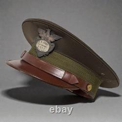 Vintage WWII US Army Air Force Crusher Visor Hat OCAD Oklahoma City Depot USAAF